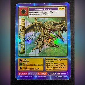 🔴2/$10 SALE🔴 1999 Herculeskabuterimon St-33 Holo Digimon Card